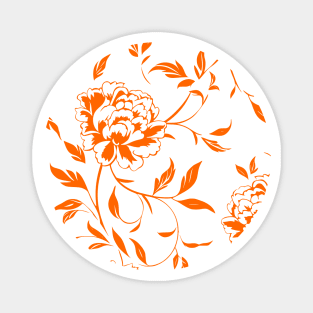 Simple Minimalist Flower Pattern in orange Magnet